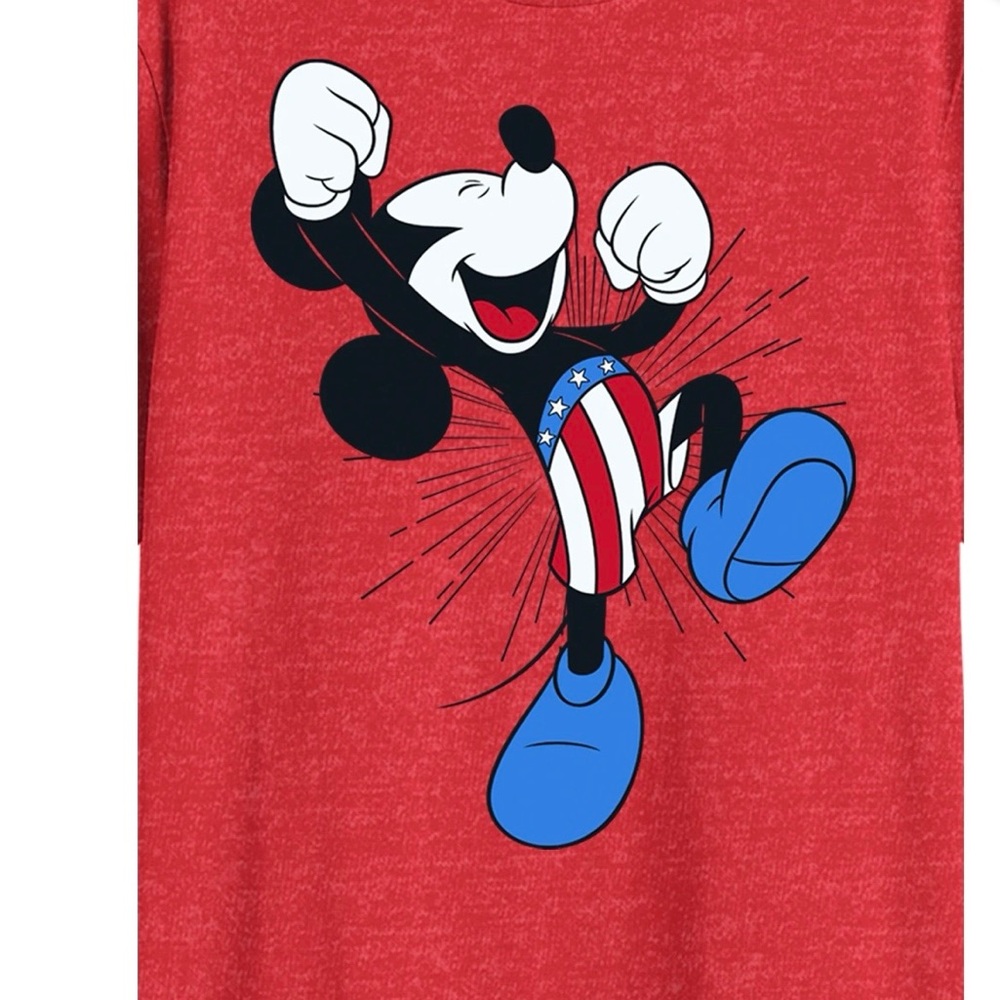 Red Mickey Mouse Graphic T-Shirt